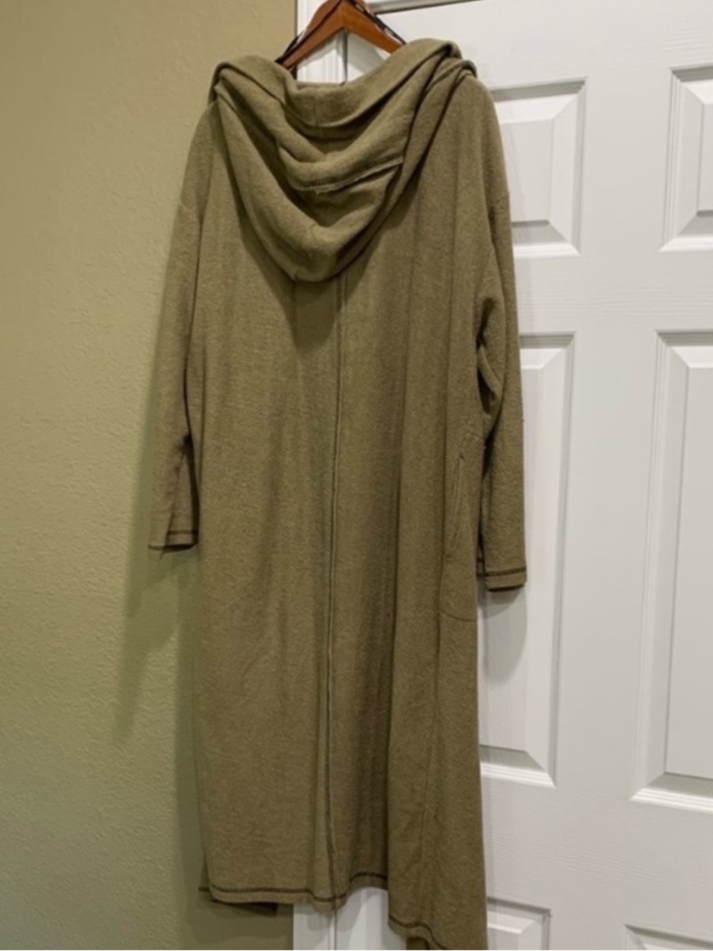 Olive Hooded Long Coat size small
